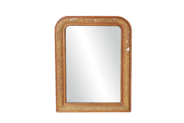 Napoleon III period Gilded Stucco mirror, “Fleuri”