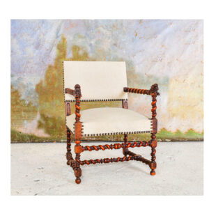Carved and twisted wooden chair