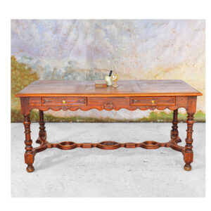 Oak desk table with 2 drawers