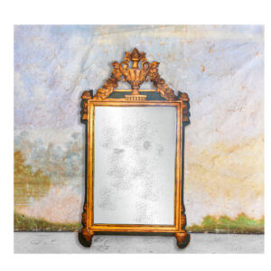 Painted wooden mirror