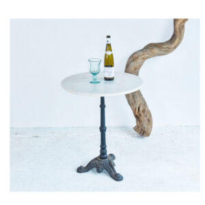 Marble and cast iron bistro table