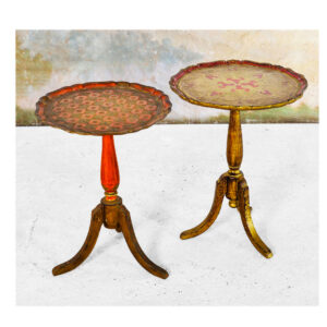 Pair of painted wooden side tables