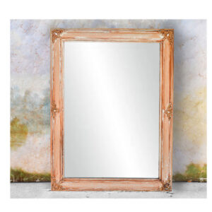 Rectangular mirror with a patina finish