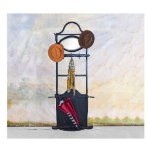 BLACK LACQUERED IRON COAT RACK