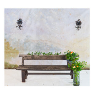 Pine garden bench