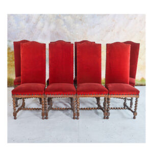 Velvet chairs with twisted legs